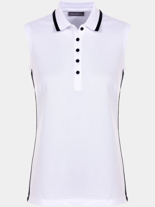 Valiente Kontrast ohne Arm Polo weiß