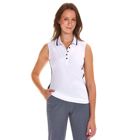 Valiente  Contrast sleeveless polo white