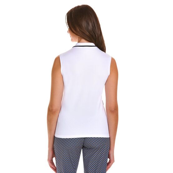 Valiente  Contrast sleeveless polo white