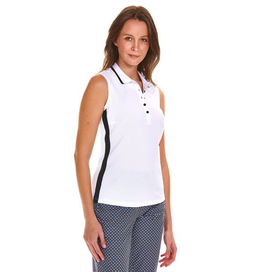 Valiente  Contrast sleeveless polo white