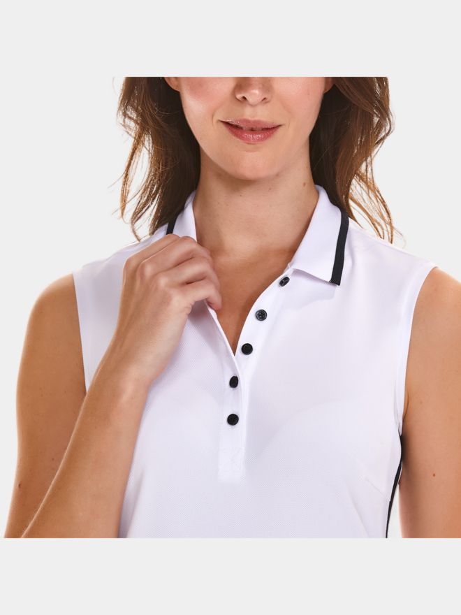 Valiente Kontrast ohne Arm Polo weiß