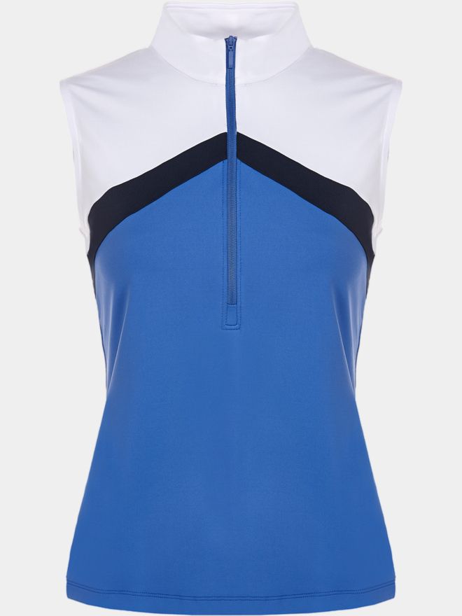 Valiente Colourblock Stehkragen ohne Arm Polo royal