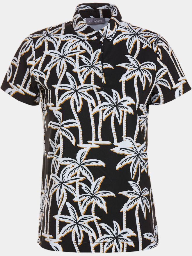 Valiente Palmen Druck Halbarm Polo mehrfarbig