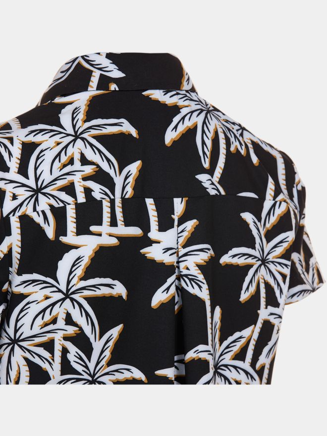 Valiente Palmen Druck Halbarm Polo mehrfarbig