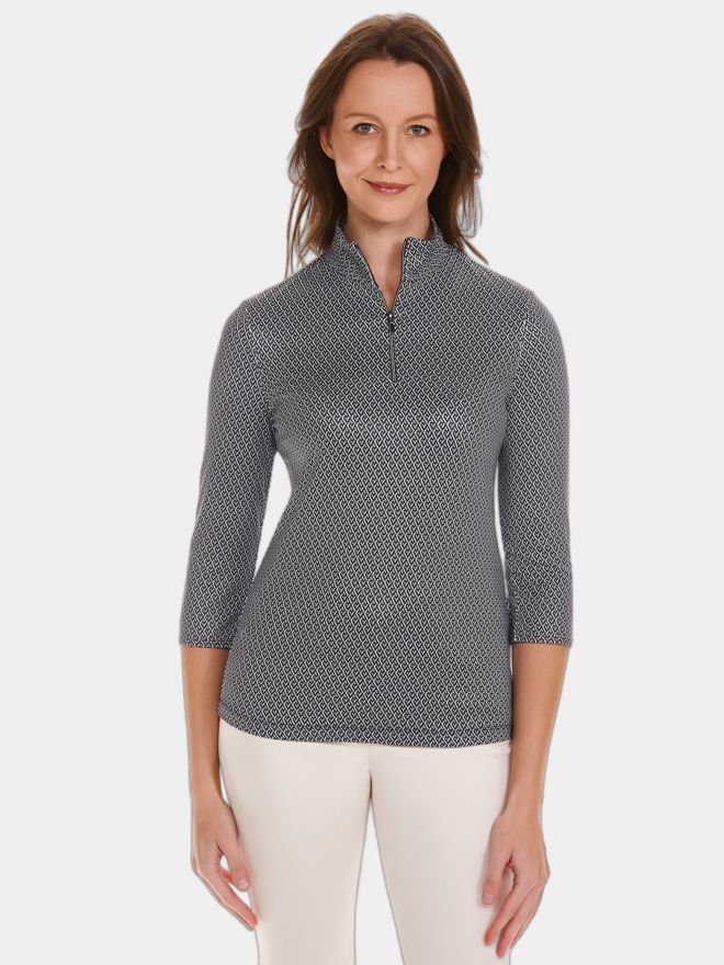 Valiente Graphischer Druck 3/4 Arm Polo fancy