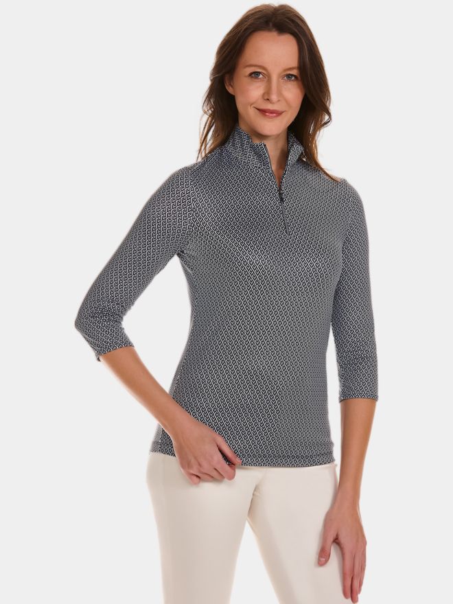 Valiente Graphischer Druck 3/4 Arm Polo fancy