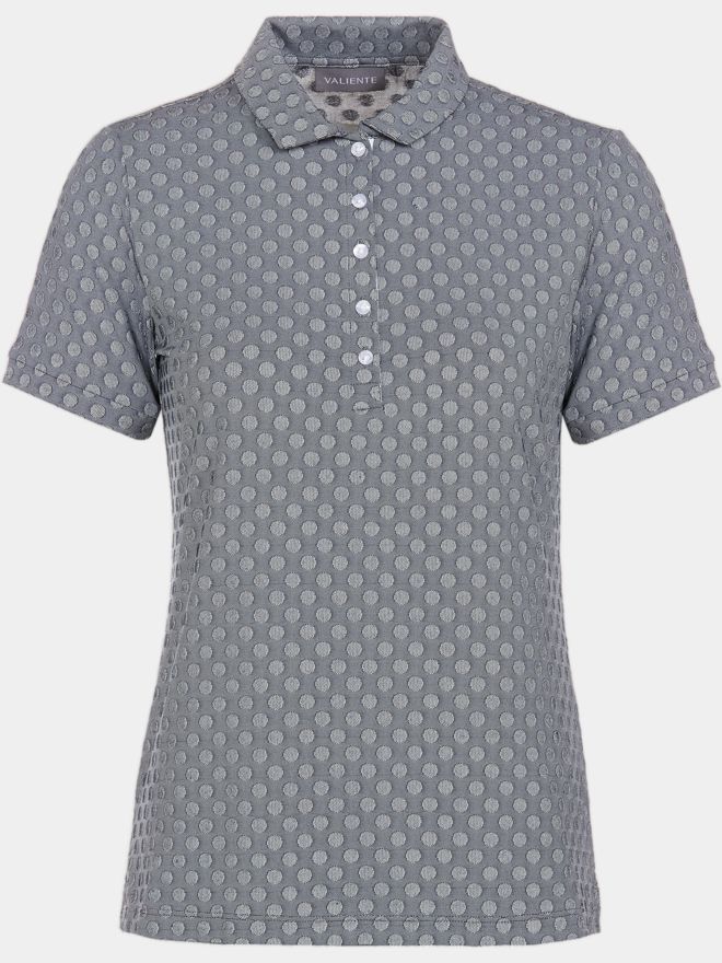 Valiente Punkte-Jaquard Halbarm Polo navy