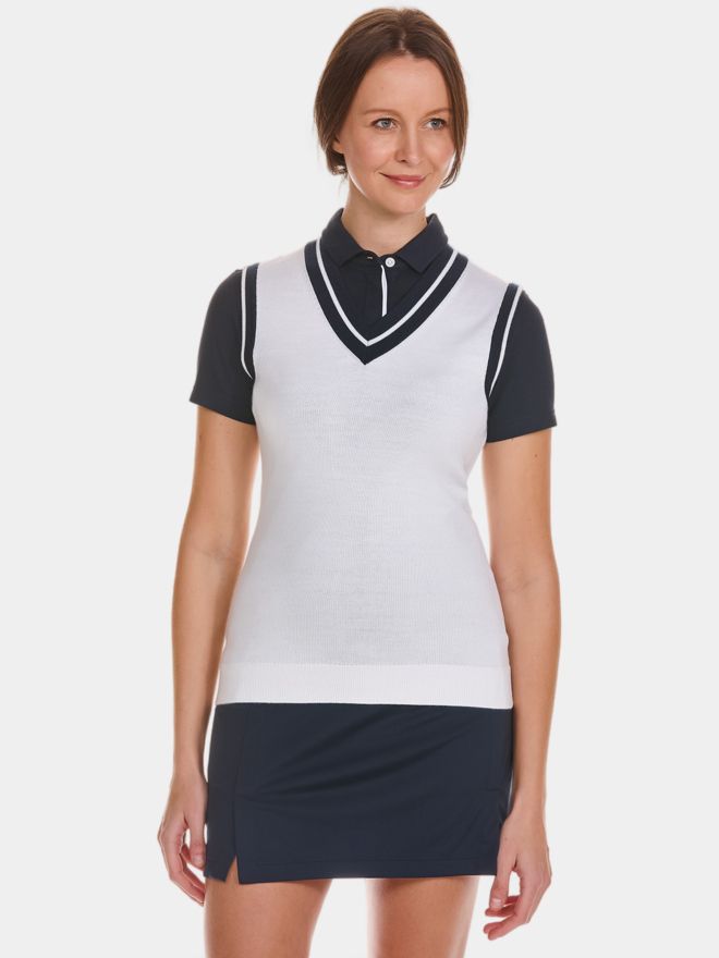 Valiente Basic Pullunder Strick weiß