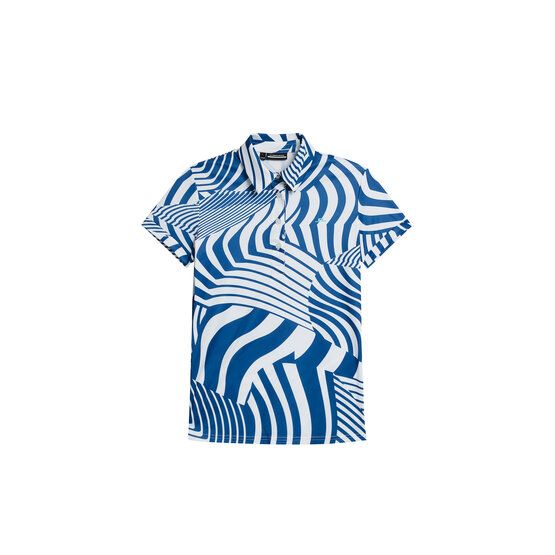 J.Lindeberg Hailey Print Halbarm Polo blau