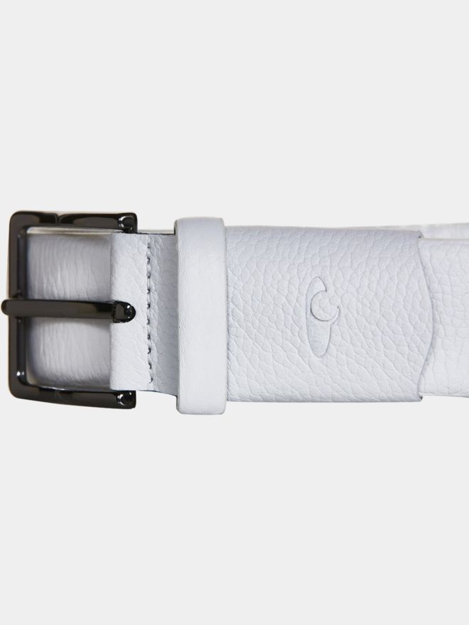 Daniel Springs Leder Gürtel mit Stretch Element weiß