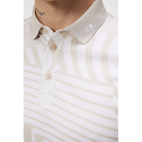 J.Lindeberg  Tour Tech Reg Fit Print Half Sleeve Polo sand