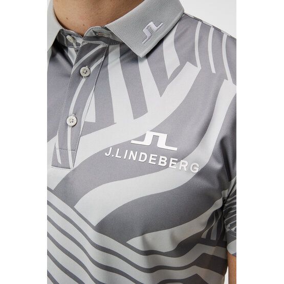 J.Lindeberg  KV Tour Print Golf Half Sleeve Polo light gray