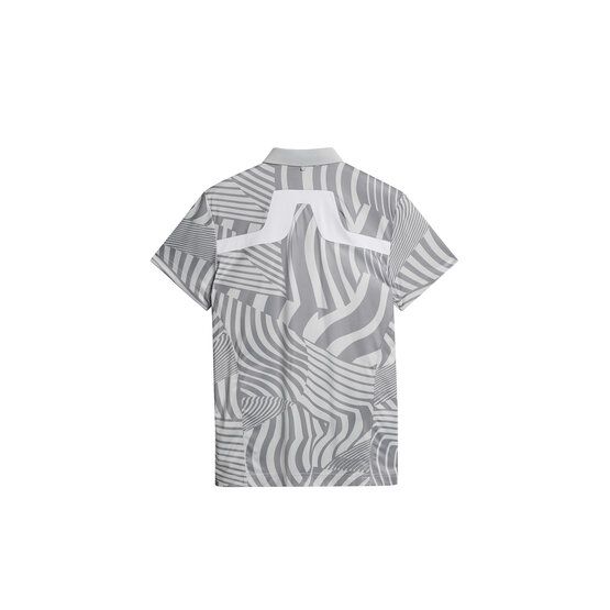 J.Lindeberg  KV Tour Print Golf Half Sleeve Polo light gray