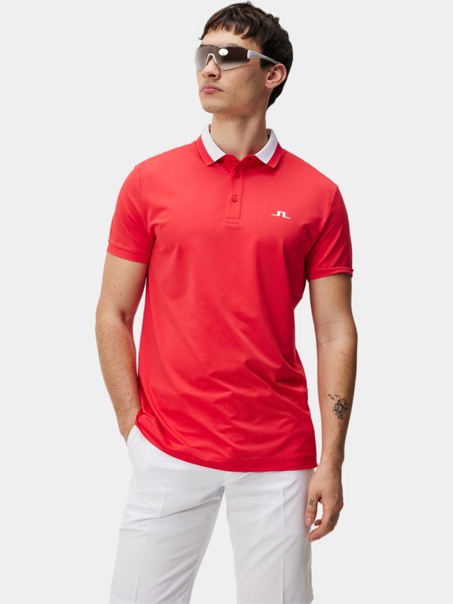 J.Lindeberg Benji Regular Fit Halbarm Polo rot