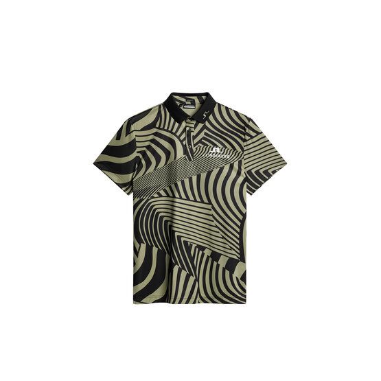 J.Lindeberg  KV Tour Print Golf Half Sleeve Polo black