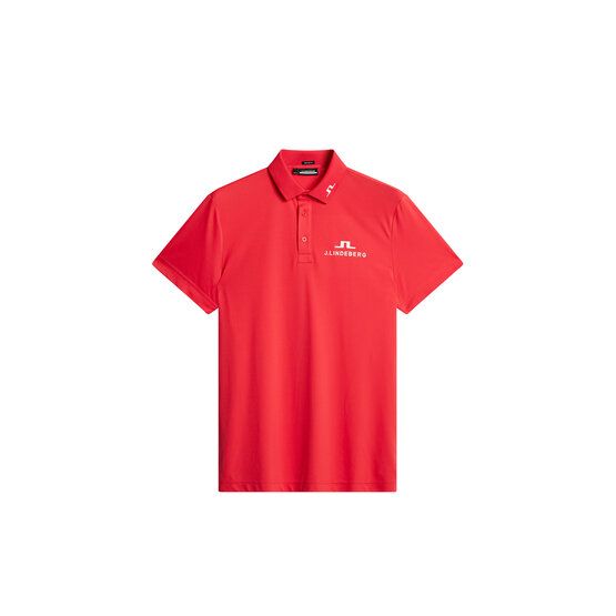 J.Lindeberg KV Tour Solid Golf Halbarm Polo rot