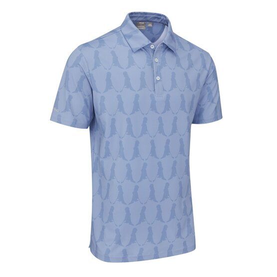 Ping Mr. PING Printed Halbarm Polo hellblau