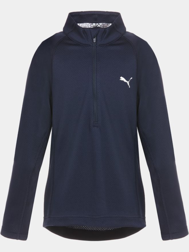 Puma Girls 1/4 Zip Fleece Midlayer navy