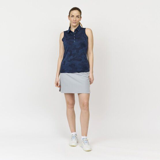 Backtee  Ladies Camou Top Sleeveless Polo navy