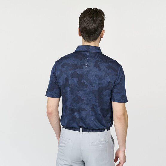 Backtee  Mens Camou Half Sleeve Polo navy