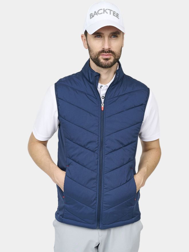 Backtee Mens Hybrid Gilet Stretch Weste navy