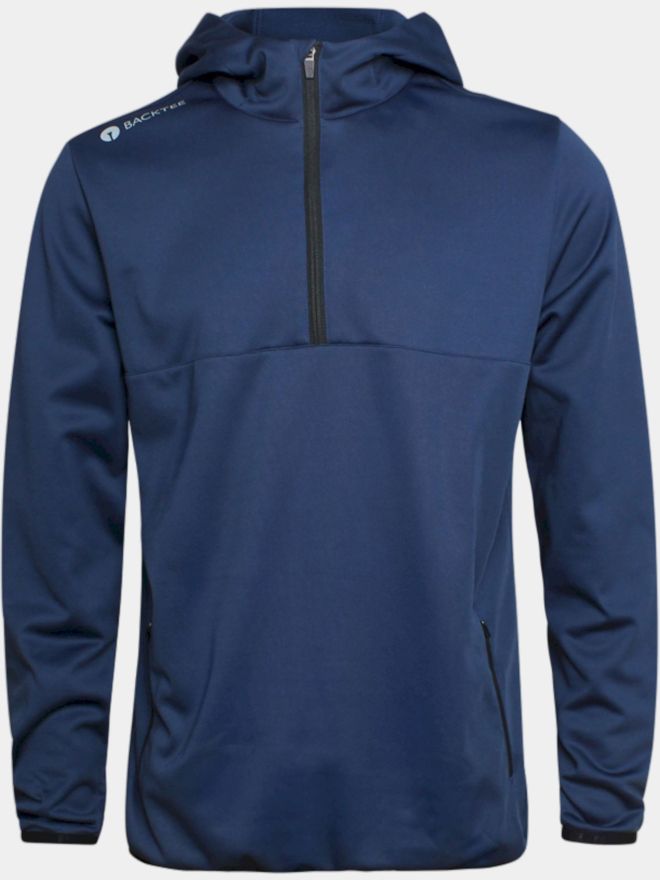 Backtee Mens Shield Hoodie Stretch Midlayer navy