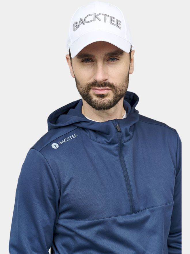 Backtee Mens Shield Hoodie Stretch Midlayer navy