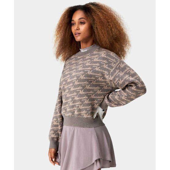 Macade Golf  Brown Intarsia Oversized Knit Sweater Pullover camel