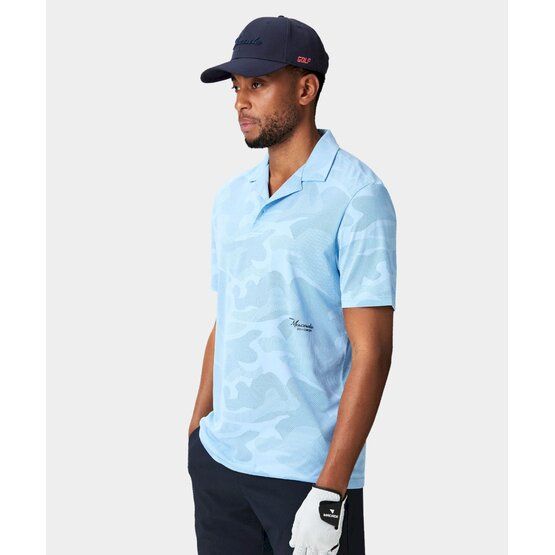 Macade Golf Mack Camp Shirt Halbarm Polo hellblau