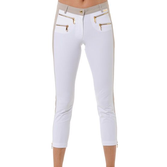 MDC Double Zip Cropped 7/8 Hose weiß