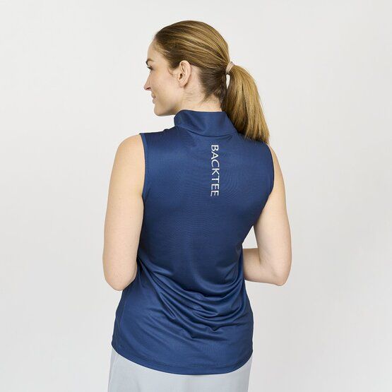 Backtee  Ladies Icon sleeveless polo navy