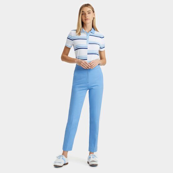 G/Fore  OFFSET GRADIENT STRIPE RIB COLLAR TECH JERSEY Half-sleeved polo light blue