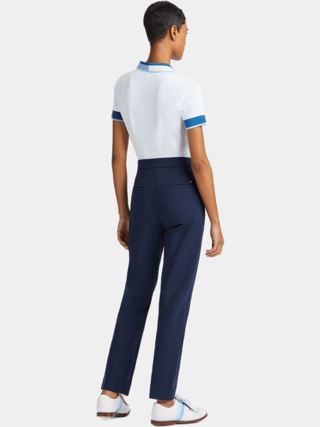 G/Fore CONTRAST RIB COLLAR QUARTER ZIP TECH PIQUÉ half-sleeved polo white