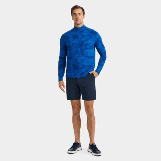 G/Fore  EXPLODED ICON CAMO LUXE QUARTER ZIP Stretch Midlayer royal