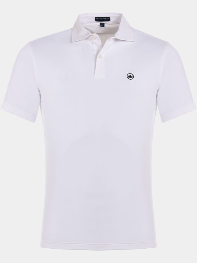 Peter Millar SOLID PERFORMANCE JERSEY Halbarm Polo weiß