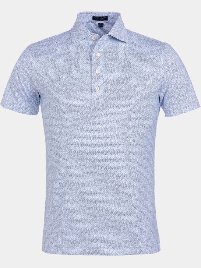 Peter Millar RHYTHM PERFORMANCE JERSEY KELLY HARD Halbarm Polo weiß