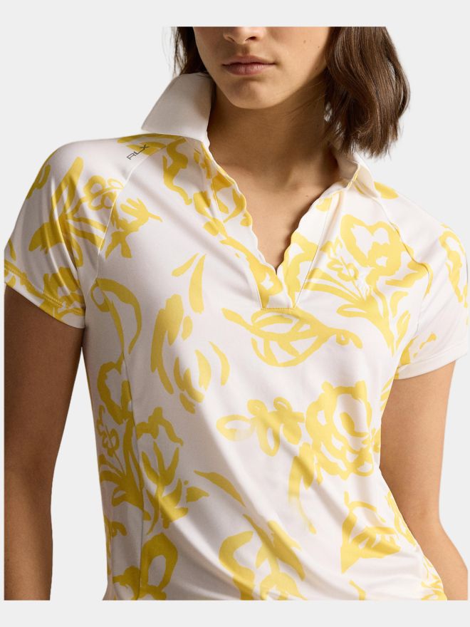 Polo Ralph Lauren V NECK POLO FLOWER PRINT Halbarm Polo gelb