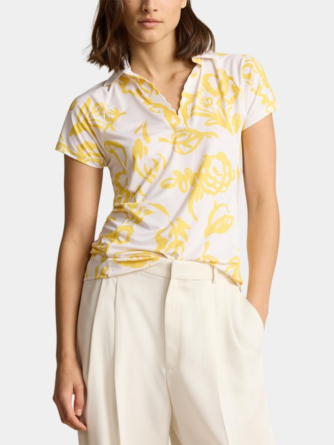 Polo Ralph Lauren V NECK POLO FLOWER PRINT Halbarm Polo gelb