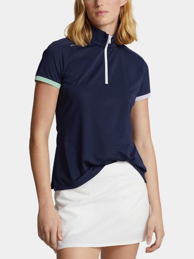 Polo Ralph Lauren TRI 1/4 ZIP Halbarm Polo navy