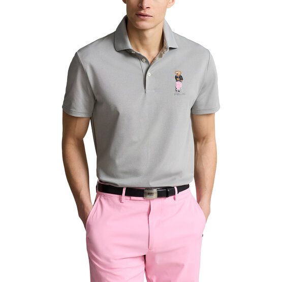 Polo Ralph Lauren GOLF BEAR POLO Halbarm Polo grau melange