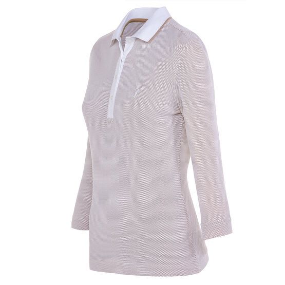 Golfino  THE MERCEDES bubble jacquard 3/4 sleeve polo sand