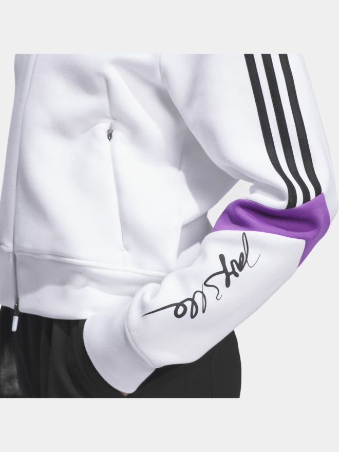 adidas JAY3LLE W JL3 HOODIE Stretch Jacke weiß