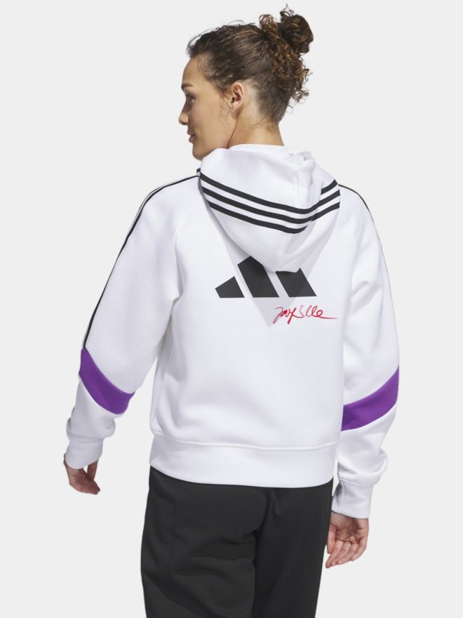 adidas JAY3LLE W JL3 HOODIE Stretch Jacke weiß