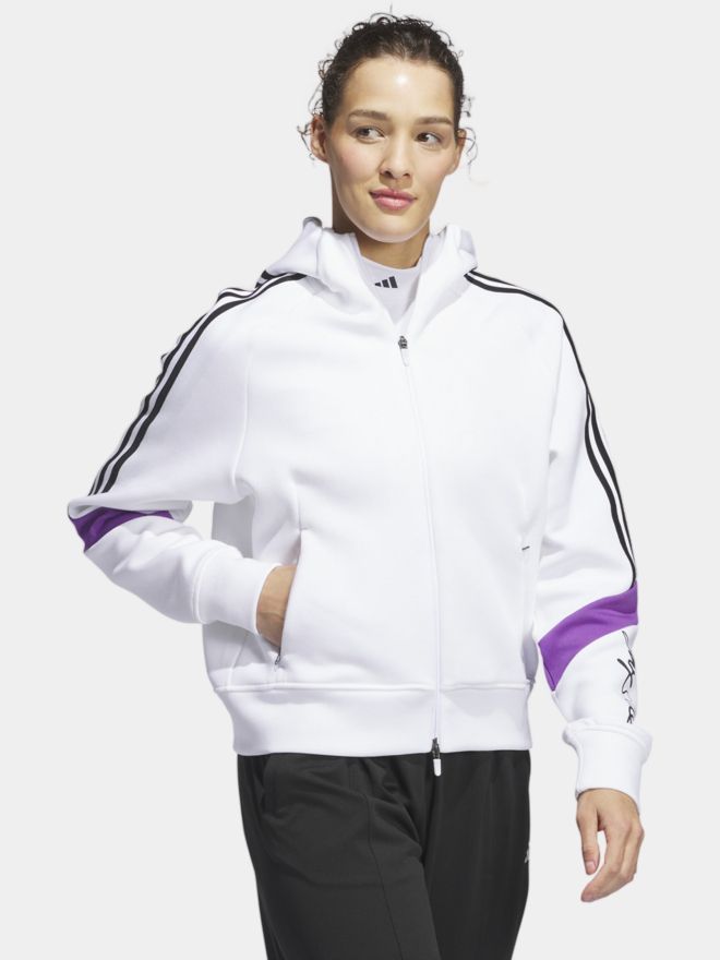 adidas JAY3LLE W JL3 HOODIE Stretch Jacke weiß