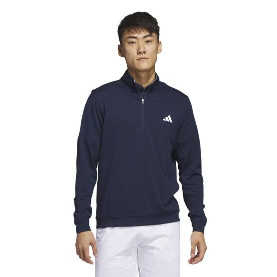 Adidas Elevated Quarter-Zip Pullover Stretch Midlayer navy