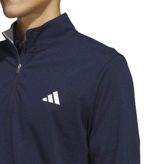 Adidas Elevated Quarter-Zip Pullover Stretch Midlayer navy