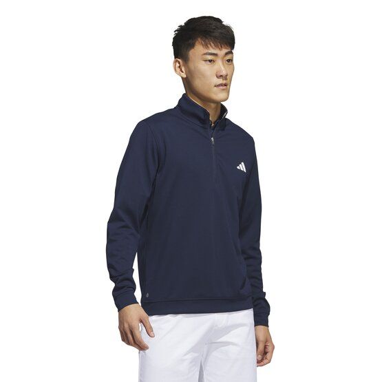 Adidas  Elevated Quarter-Zip Pullover Stretch Midlayer navy