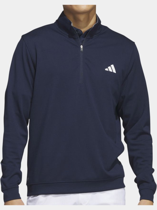 adidas Elevated Quarter-Zip Pullover Stretch Midlayer navy