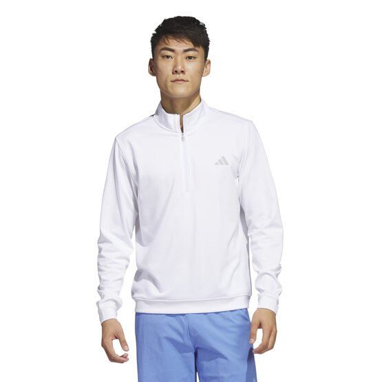 Adidas  Elevated Quarter-Zip Pullover Stretch Midlayer white