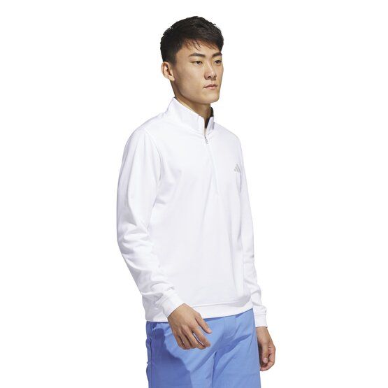 Adidas  Elevated Quarter-Zip Pullover Stretch Midlayer white